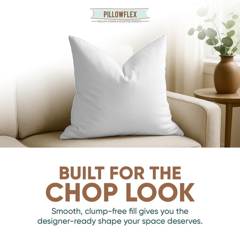Pillowflex Synthetic Down Pillow Insert - 20x20 Down Alternative, Ultra Soft Large Square Throw Pillow, Couch Sham, Bed Sleeping - 1 Decorative Accent Form - Image 5